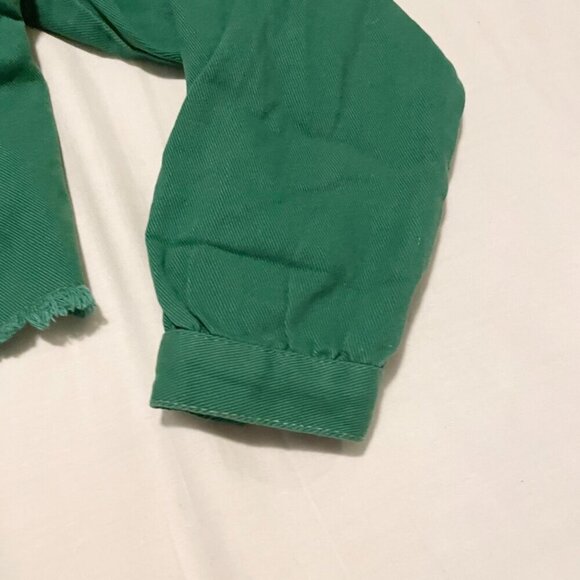 Bluenotes Crop Denim Jean Jacket Green Womens Size XS - Picture 12 of 16